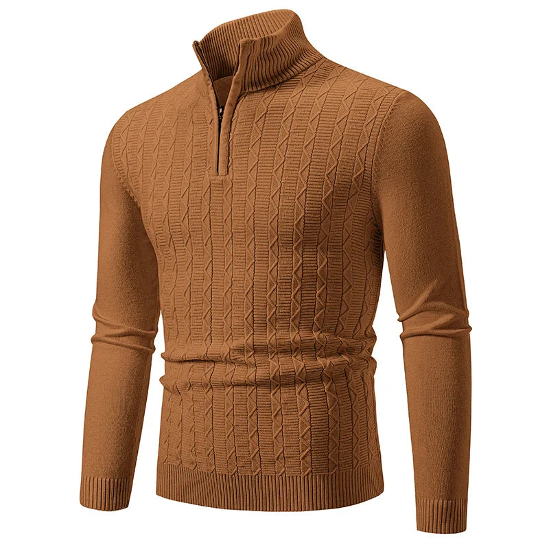 Alfons - Geruite zip-up sweater