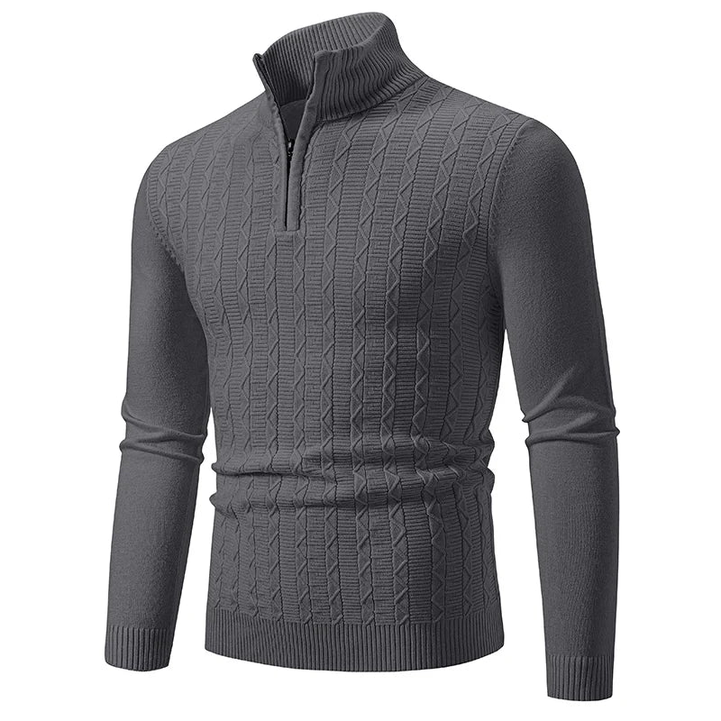 Alfons - Geruite zip-up sweater
