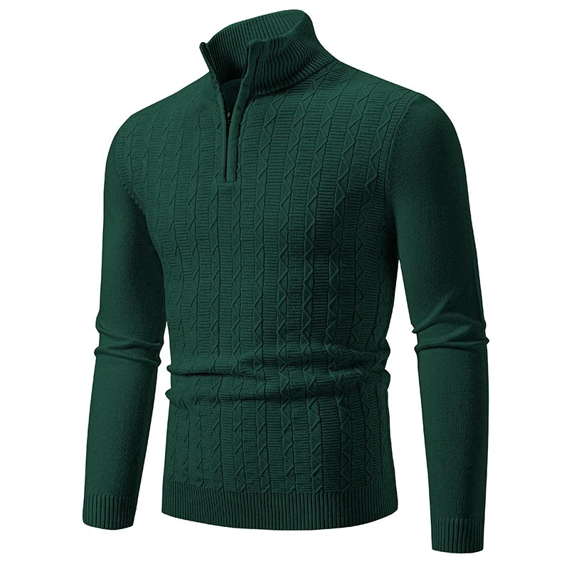 Alfons - Geruite zip-up sweater