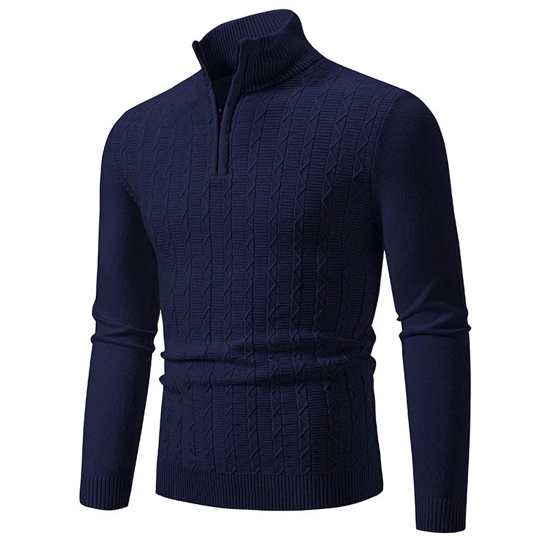 Alfons - Geruite zip-up sweater
