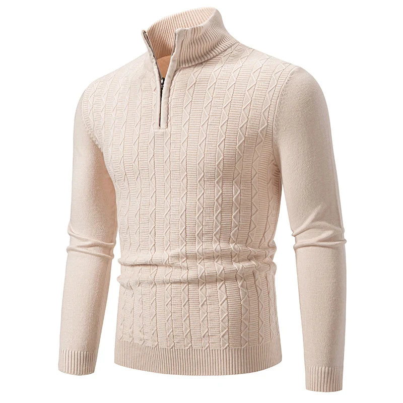 Alfons - Geruite zip-up sweater