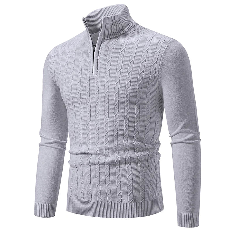 Alfons - Geruite zip-up sweater